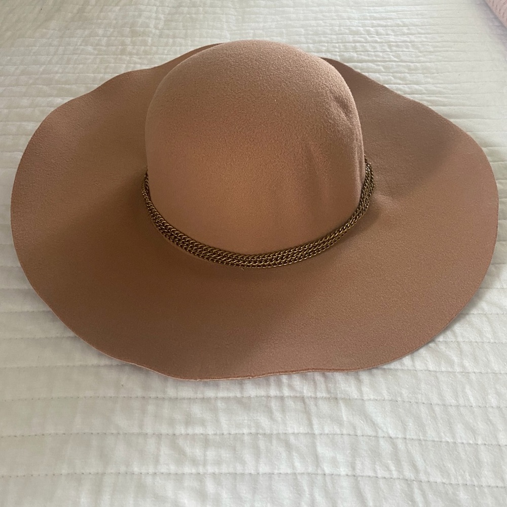 Wide Brim Fedora Fluffy Suede Summer Hat Wool Gold - Picture 4 of 7